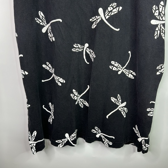 Cotton Fields By M.Mac Black Dragonfly Sun Dress Size Medium - Picture 4 of 9